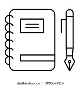 Vector Notebook Outline Icon Design
