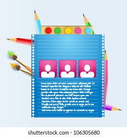  vector notebook with paint colors