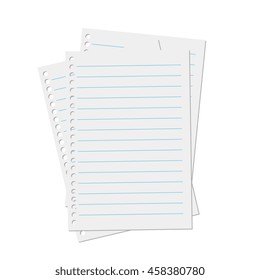 Vector notebook paper isolated on white background