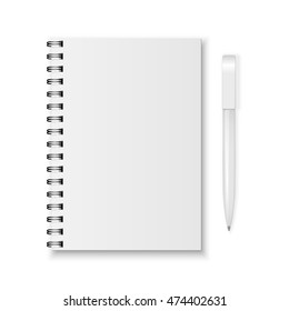 Vector notebook and pen