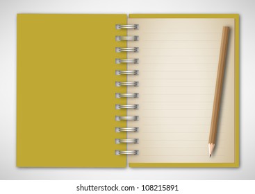 Vector Notebook with Pencil
