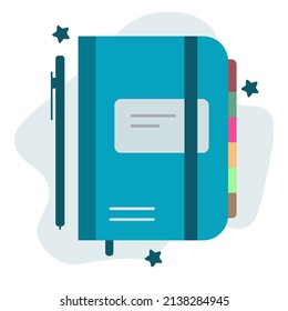 Vector Notebook And Pencil Icon. Diary References Collection