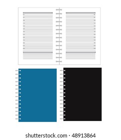 Vector notebook with squares and spiral bound.