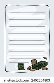 Vector Notebook Template for Business with Financial Elements