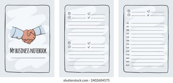 Vector Notebook Template for Business with Financial Elements