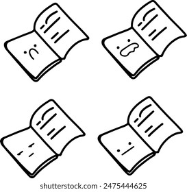 Vector Notebook with Various Expressions | Doodle Style | Cute Minimalist