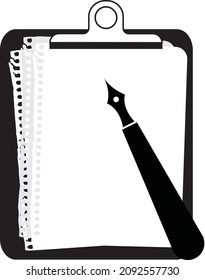 vector notebook and white pen