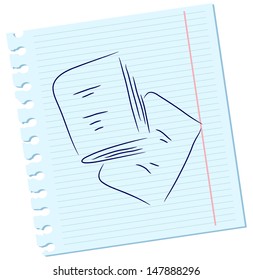 Vector notebooks on a sheet of paper