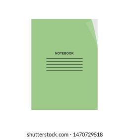 Vector notebooks, single in a stack of green cover
