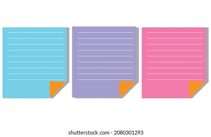 vector notepad icon, paper, note, pad, vector pink purple and blue png on white background, premium quality hd