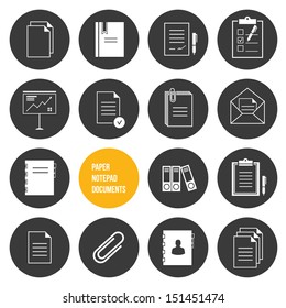 Vector Notepad Paper Documents Icons Set