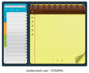 Vector notepad template (horizontal)