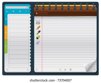 Vector notepad template (horizontal)