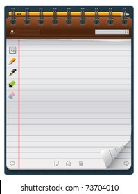 Vector notepad template (vertical)