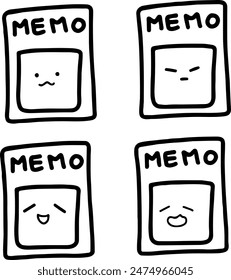 Vector Notepad with Various Expressions | Doodle Style | Cute and Minimalist