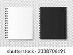 Vector notepads. White and black notepads png. Blank notepad mockup. School notebook, notepad for drawing png.