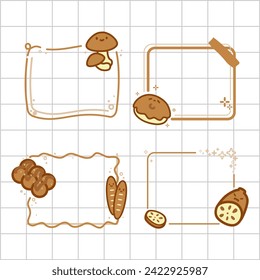vector notes food pals brown color theme collection