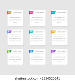 Vector Notes Set. Text Boxes Infographic Collection with Place for Your Data. Modern Gradient Design Elements.