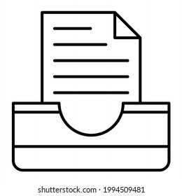 Vector Notes Tray Outline Icon Design
