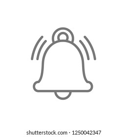Vector notification bell, alarm, service handbell line icon. Symbol and sign illustration design. Isolated on white background