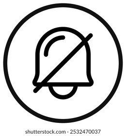 Vector notification off, bell icon. Perfect for app and web interfaces, infographics, presentations, marketing, etc.