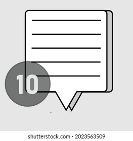 Vector del icono de notificación o del icono de chat para web, símbolo y logotipo de icono plano, usuario ilustrador eps 10