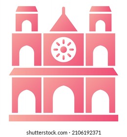 Vector Notre Dame Glyph Gradient Icon Design
