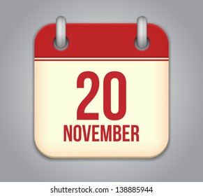 Vector November calendar app icon