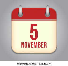Vector November calendar app icon