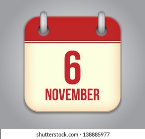 Vector November calendar app icon