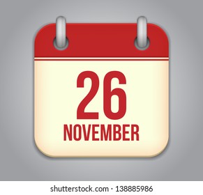 Vector November calendar app icon