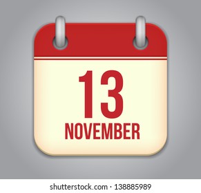 Vector November calendar app icon