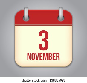 Vector November calendar app icon