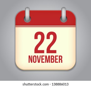 Vector November calendar app icon