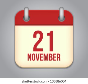 Vector November calendar app icon
