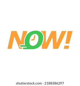Vector Now Label on White Background
