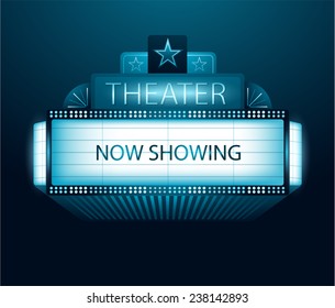 Vector Now Showing Movie Theater Banner