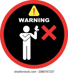 vector no-walk sign with a butterfly