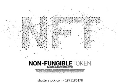 Vector NTF from Polygon dot connect line. Concept for non-fungible token market.