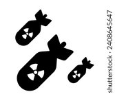 Vector Nuclear Bombs Illustration on White Background