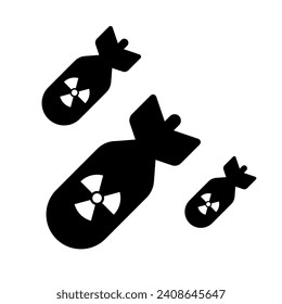 Vector Nuclear Bombs Illustration on White Background