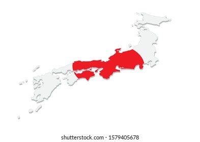 Vector of the nuclear meltdown in Fukushima, Japan.