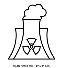  Diseño del icono de contorno nuclear del vector

