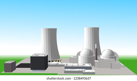Vector, nuclear plant and power plant.