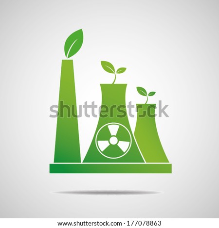 Vector nuclear sign or icon Green