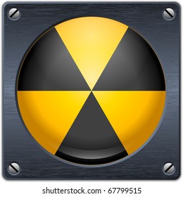 Vector nuclear sign on dark metal plate