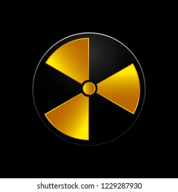 Vector nuclear symbol with blink