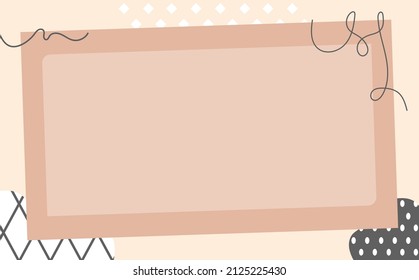Abstrakter Vektorhintergrund mit Kopienraum, der mit gepunkteten und handgezeichneten Linien dekoriert ist. Design-Vorlage für Banner, Karte, Abdeckung, Poster. 