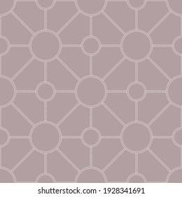 Vector nude pastel rope lines circles texture background seamless pattern print