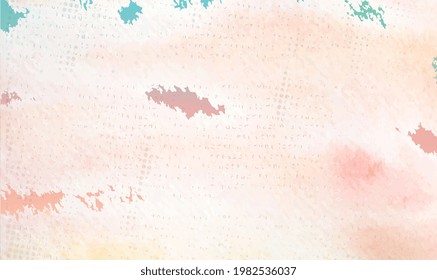 Vector Nude rose brush strokes with sparkles pattern. Pastel pink delicate decoration background. Watercolor freehand brush strokes pattern. Stain graffiti elements. Vector illustration EPS10